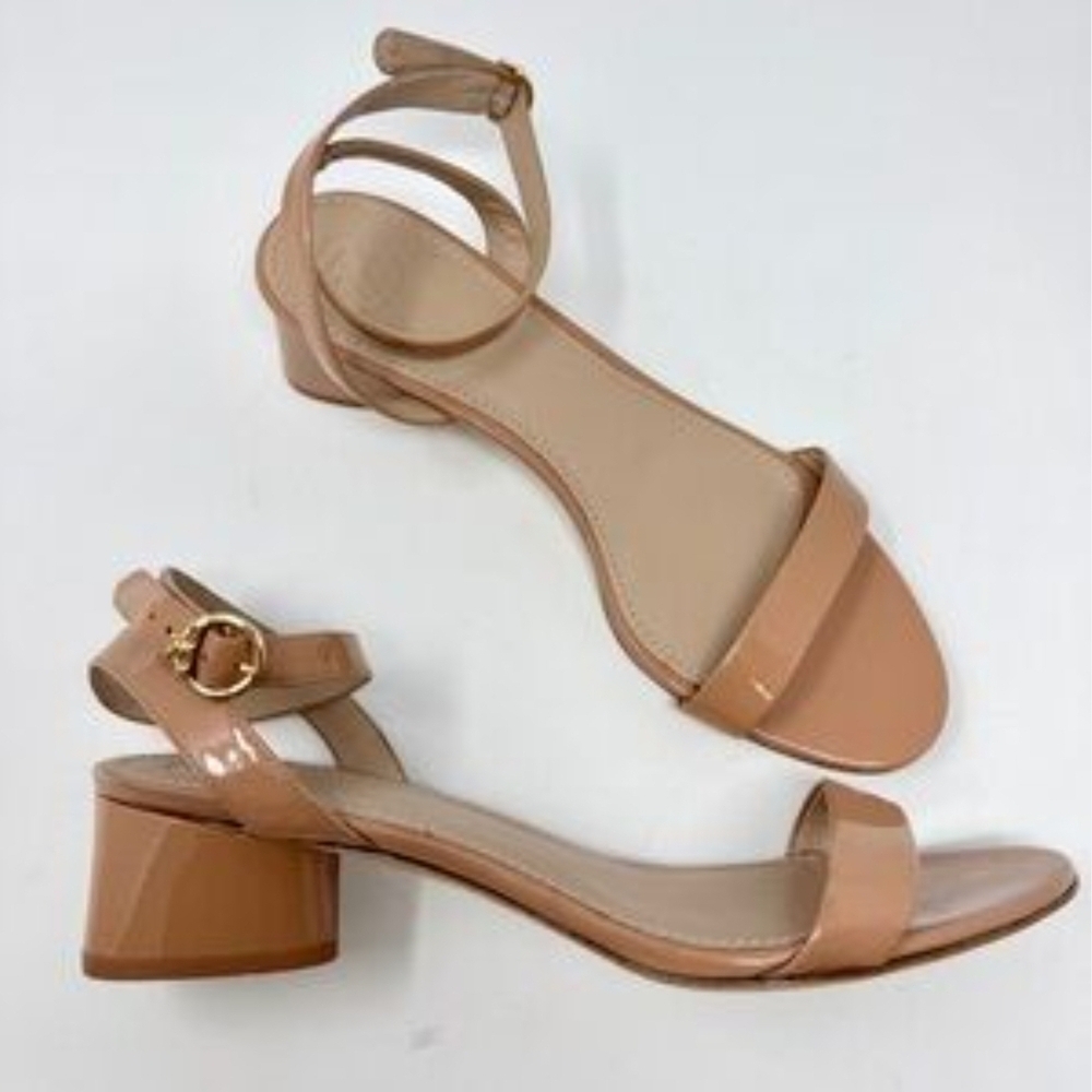 Tory Burch Nude Block Heel Sandals Strap Sandal 7 1/2M